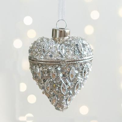 Merry Christmas Glass Christmas Tree Pendant Sliver Snowflake Hanging Ornament Shining Elk Xmas Pendant New Year