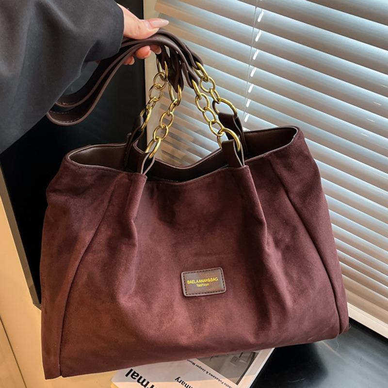 Large-capacity large bag women's autumn new simple shoulder bag fashionable high-value commuter tote bag