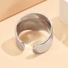 Stainless Steel Baroque Hammered Adjustable Open Ring