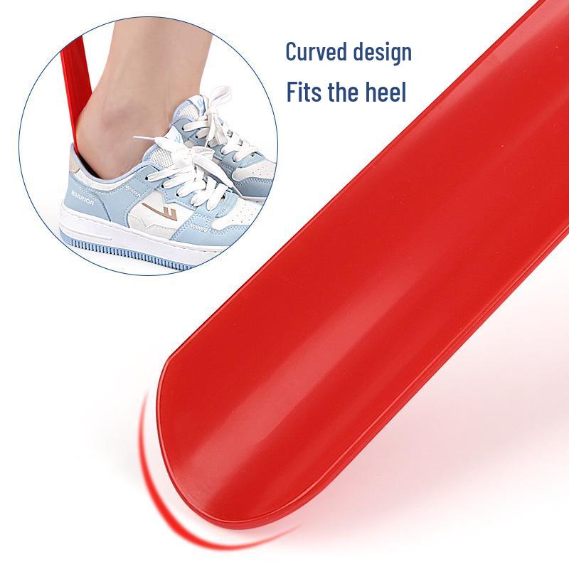 Extended Plastic Shoehorn with Large Hanging Hole - Convenient Assistance for Pregnant Women and Elderly, No Need to Bend Over