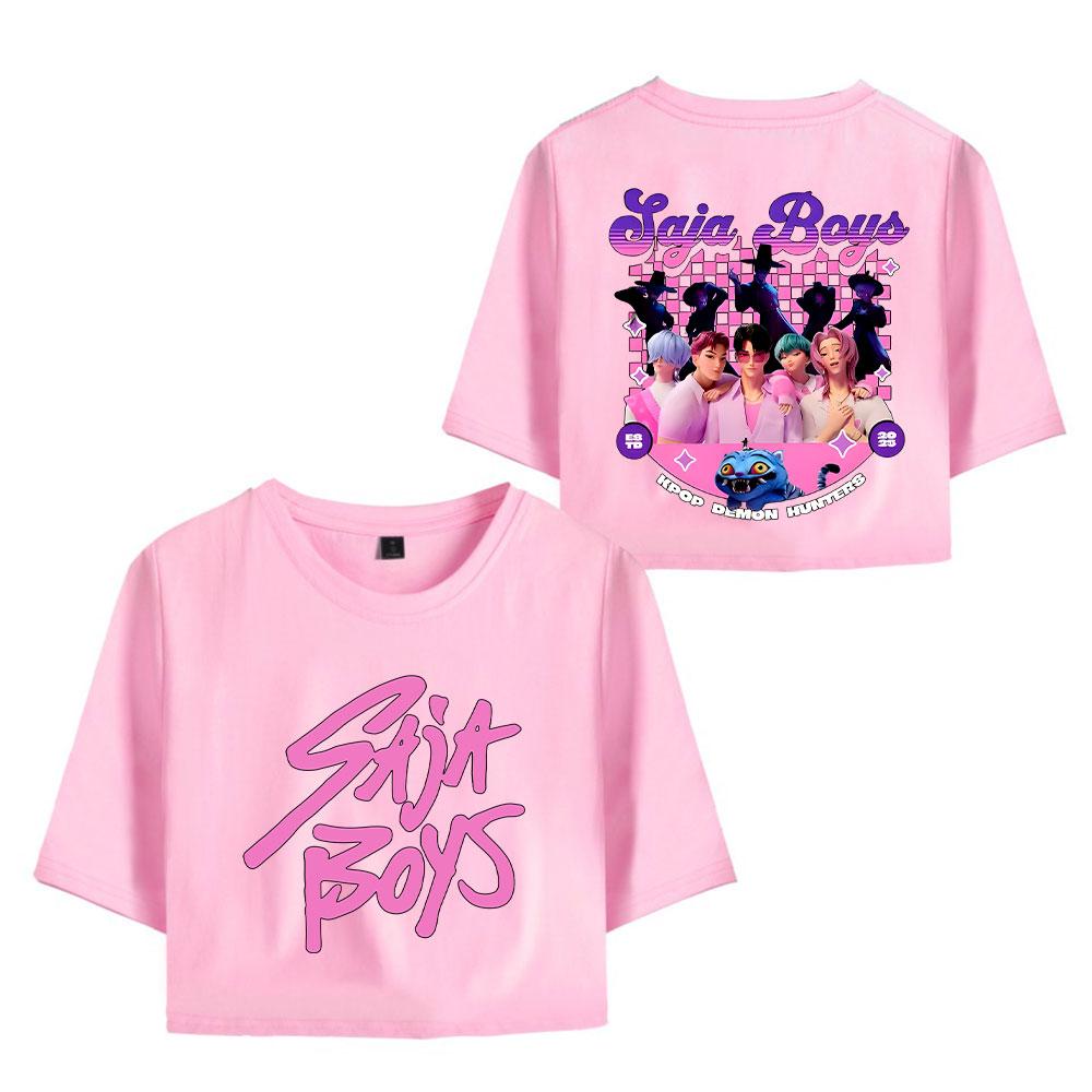 2025 Kpop Demon Hunter Shirt Women O-Neck Short Sleeves Crop Tops T-shirt Fans Gift