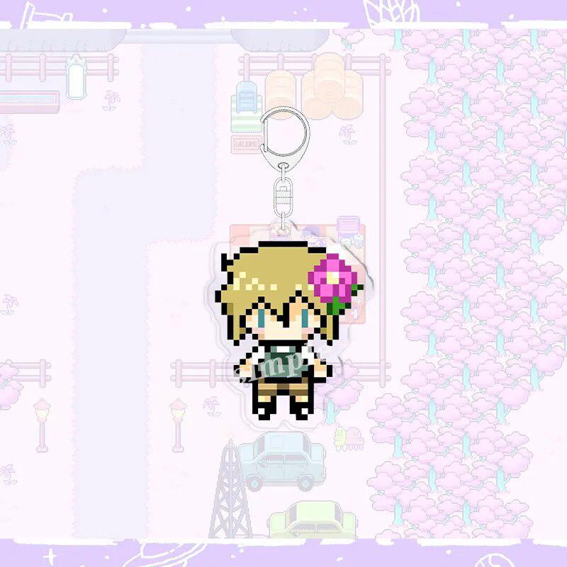 Κινούμενα Σχέδια Παιχνίδι Omori Φιγούρα Pixel Ακρυλικό Μπρελόκ Αστείο Δημιουργικό Βασίλειος Κελ Ηλιόλουστος Μενταγιόν Μπρελόκ Αλυσίδα Αξεσουάρ Αυτοκινήτου Τσάντας