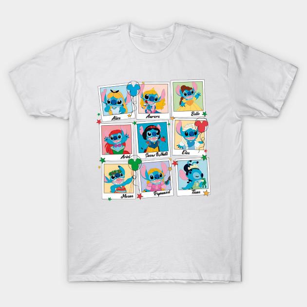 Men Black Print T-shirt Princess Cosplay Stitch No-Cut Transfer Paper Print Cotton Tshirt 2XL белый