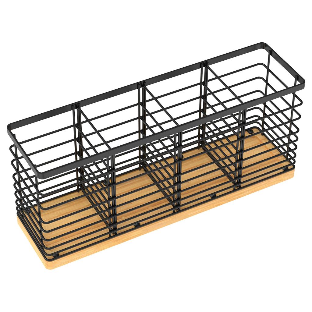 Hanging Cutlery Holder Spoon Fork Chopsticks Storage Basket Stainless Steel Drainer Kitchen Tool Drying Organizer