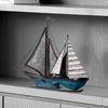 Metallhandwerk Realistische Retro Segelboot Ornamente Handgefertigte Statue Tischplatten Bootsanordnung Heimdekorationszubehör