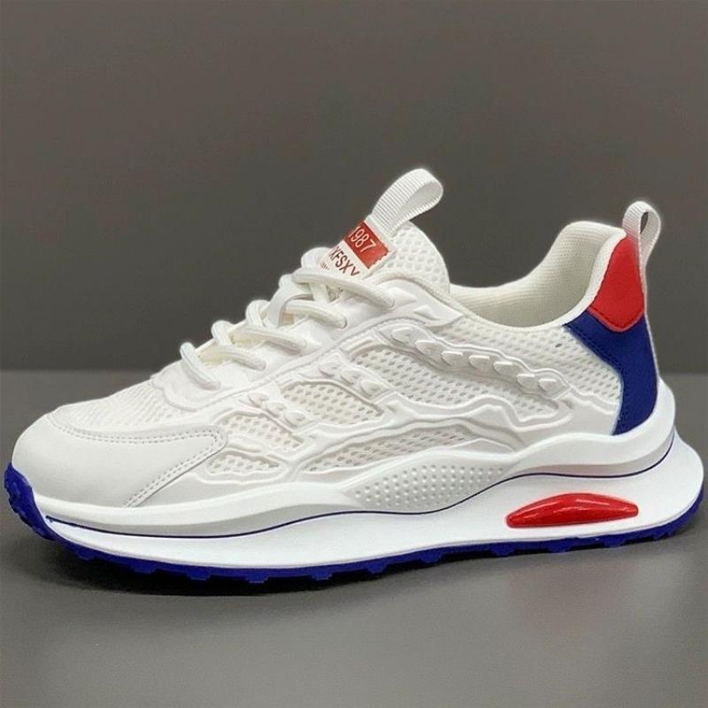 Summer new men's breathable mesh shoes hollow running shoes comfortable soft-soled trendy shoes thin mesh white shoes