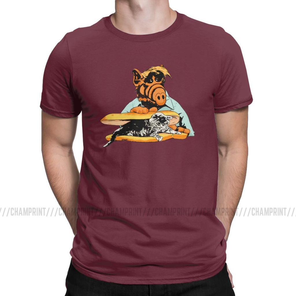 Mens Kitty Sandwich Alf The Extraterrestrial Tv Show T Shirts Melmac 100 Cotton Clothing Funny Tees Birthday Gift TShirts