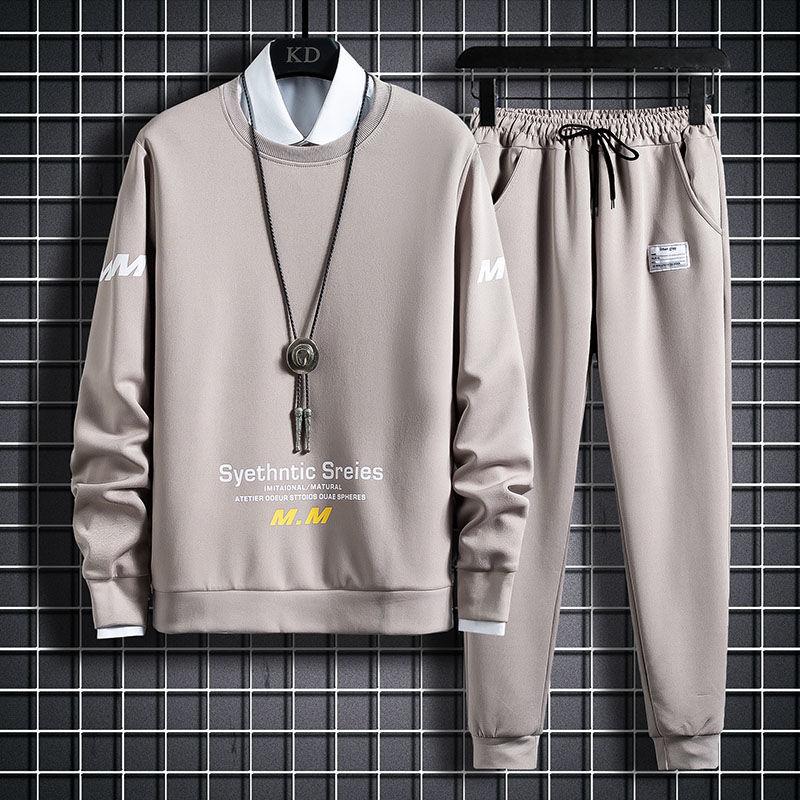Hombres Manga larga Deportes Cuello redondo Versión coreana Tendencia Joven  Estudiante Ropa deportiva Pantalones Deportivos Traje de color sólido  comprar a buen precio — entrega gratuita, reseñas reales con fotos — Joom