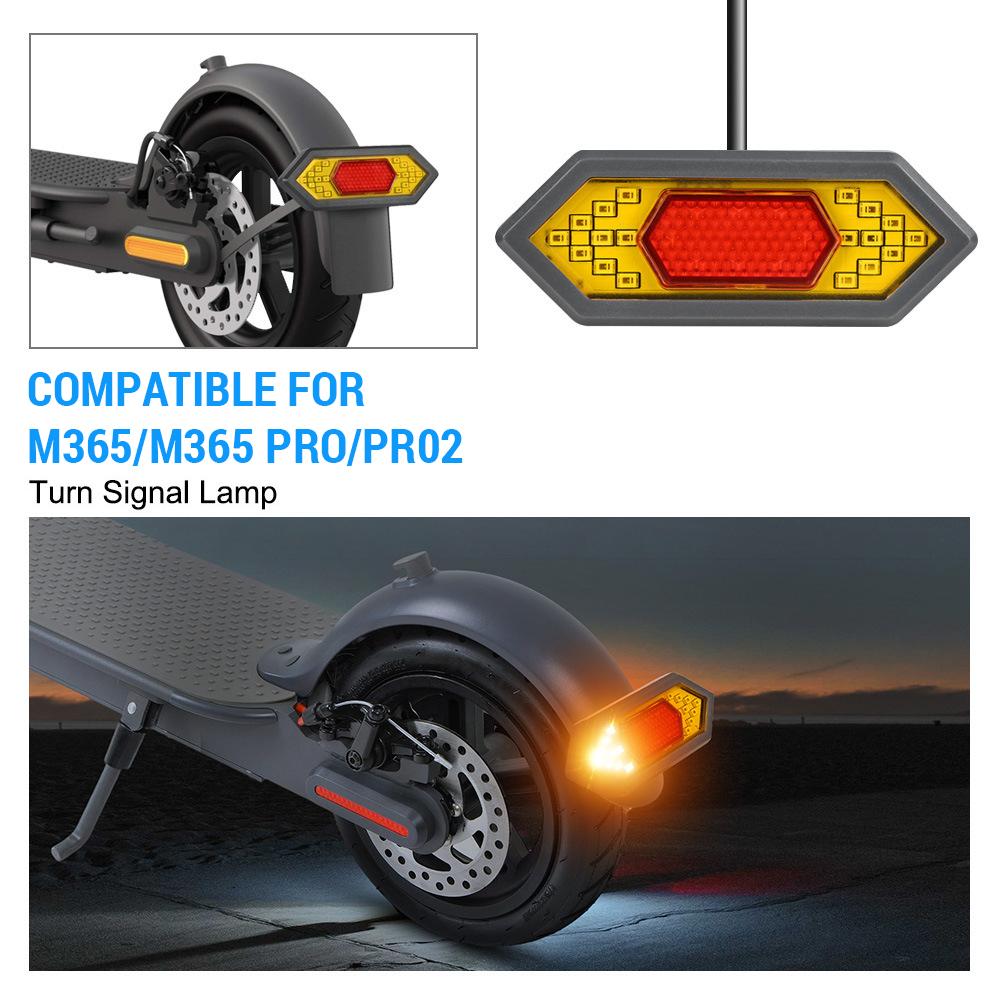 Electric Scooter Turn Signal Light Tail Lamp Brake Light with Steering Handle Compatible for Xiaomi M365 Electric Scooter