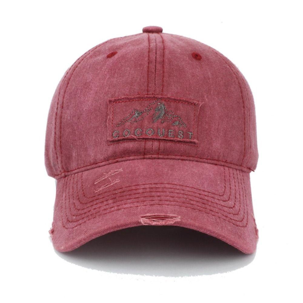 Unisex Bestickte Baseballkappe Verstellbar Weiches Oberteil Sonnenhut Gewaschener Schirmmütze