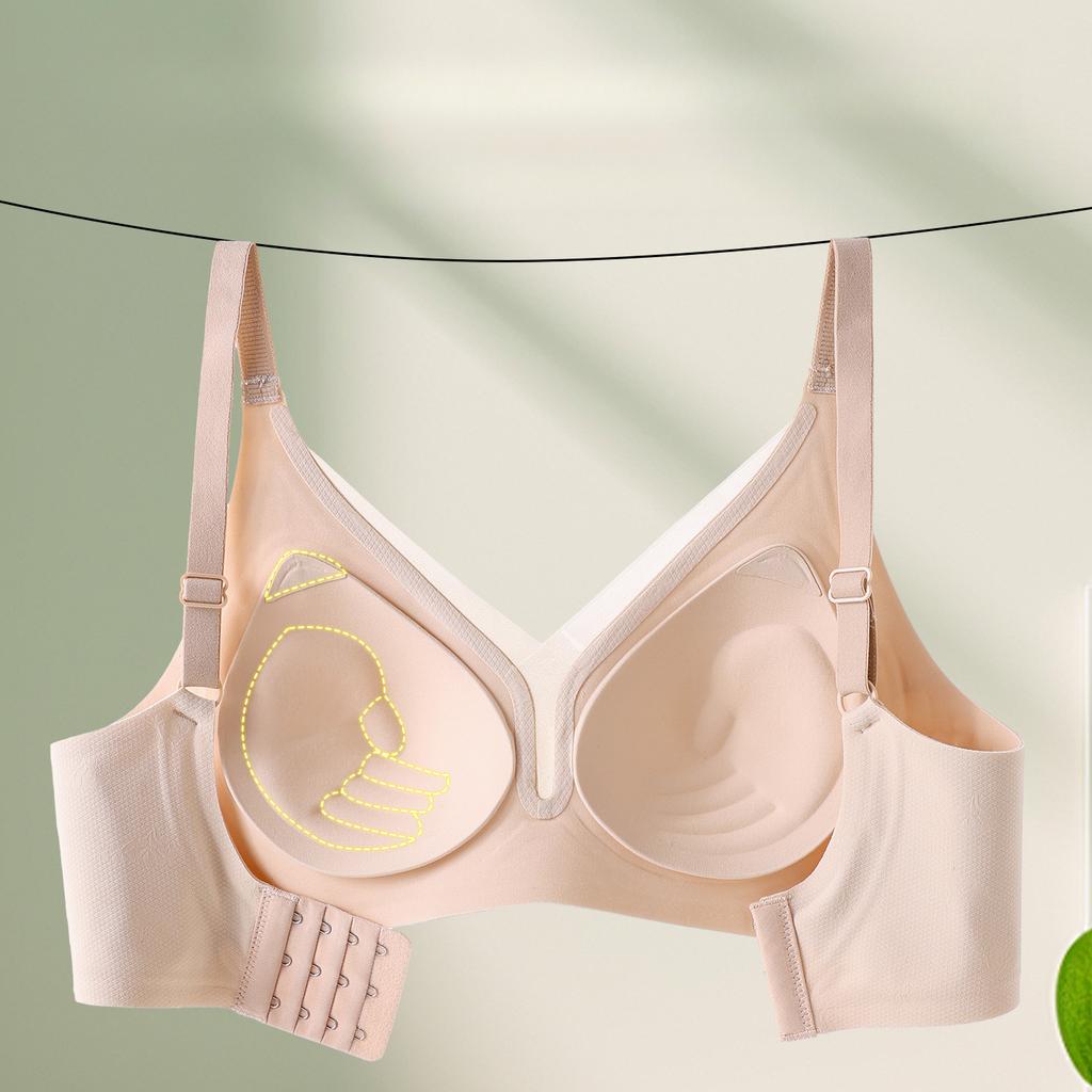 Tight-free Bra Women's Comfortable Seamless Underwear Gathering Bra Breast Retraction Invisible Bra Push Up Bra