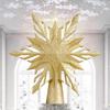 LED Christmas Tree Top Golden Snowflake Projection Light, Christmas Decorations, US
