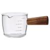 Wood Handle Glass Espresso Cup with Extraction Measuring Cup, Marked Milk Jug, Western-style Sauce Ladle