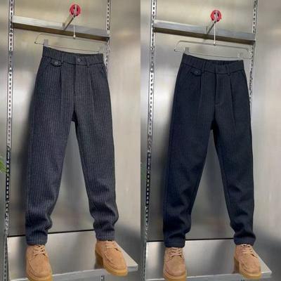 Men's Winter Handsome Light Luxury Straight Casual Pants Fashion Trend Comfortable Simple Personalized Trousers
