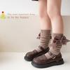 Girls Knee High Cotton Socks Big Ribbons Bow Back To School Socks, Ribbons Bows Long Socks Uniform Party Wear Stockings