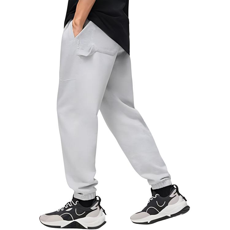 Li Ning Plain Elastic Waistband Cuffed Knit Sports Pants Men Bottoms AKLT253-3