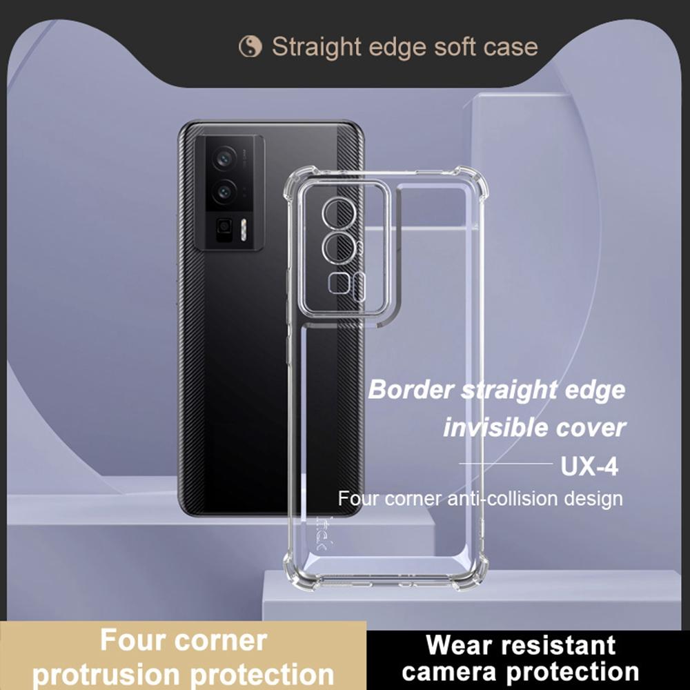 IMAK UX-4 Series TPU Case for Xiaomi Redmi K60 Pro 5G/K60 5G/Poco F5 Pro 5G Straight Frame Clear Phone Cover