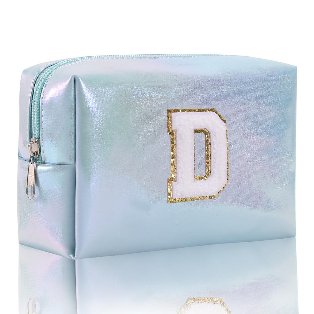 Octagon Bag Embroidery Alphabet Makeup Bag Large Capacity Toiletry Bag Travel Storage Bag Clutch Bag