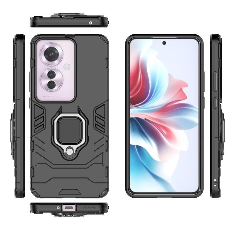 For OPPO Reno 11 F 5G Case Shockproof Armor Metal Ring Phone Case For Reno 11 F 2024 CPH2603 6.7" Car Magnetic Holder Back Cover