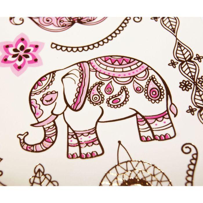 Tatouages temporaires - Inde - Motifs Henné - Dorures