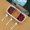 CHAHUA Plastic 3-Compartment Seasoning Box with Spoon
