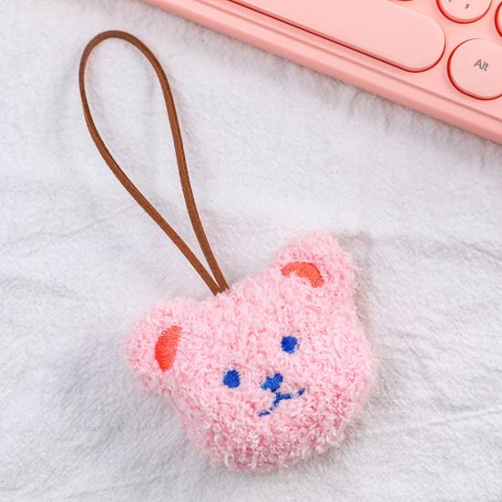 Precioso llavero con decoración de oso y cabeza con tacto acogedor