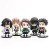 10pcs/set Anime Kamado Tanjirou Q Version Tomioka Giyuu Kyoujurou Sitting Model Muichirou Kanroji Figure Toy