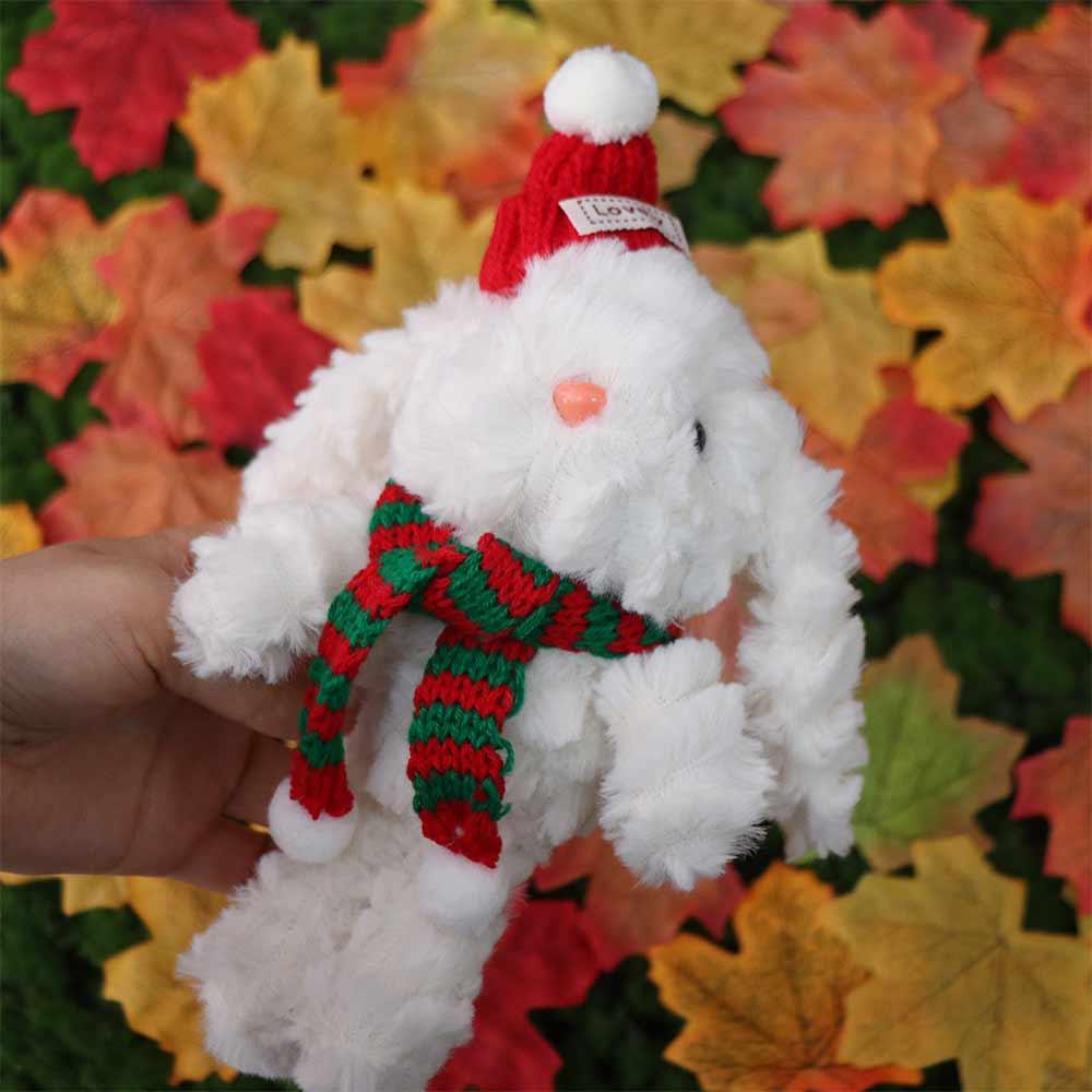Soft Cartoon Plush Keychain Cartoon Plush Doll Key Ring Christmas Rabbit Pendant Friends