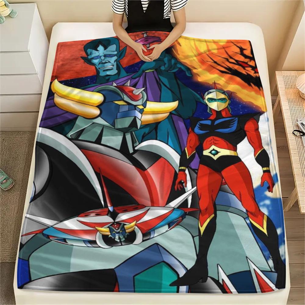 1 Stück Grendizer Goldorak Druck Flanelldecke, Hohe Qualität, Bequem für alle Jahreszeiten, Heimdekoration, Wärme und Komfort, Perfekt für Weihnachtsgeschenke 51