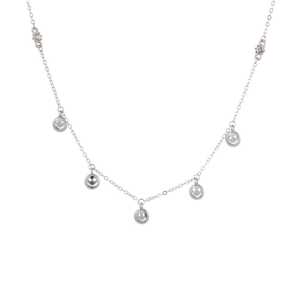 

Модное ожерелье с улыбающимся лицом, смотрящим вперед, в красивом золотом и серебряном цвете для современных женщин серебряный