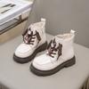Luxury Girl Winter Boots Cute Rabbit Kids Fashion Princess Ankle Boots Thick Bottom Glossy PU Children Cotton Boots Side Zipper