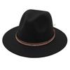 Tibetan Style Top Hat Temperament Jazz Hat British Elegant Felt Hat Big Brim Rivet Woolen Hat For Men And Women