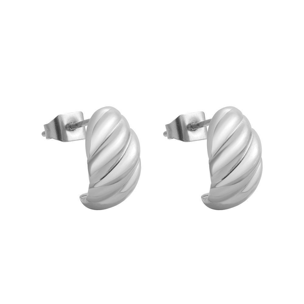 Elegant European & American Horn Bag Earrings - Women's Luxury Titanium Steel French Design