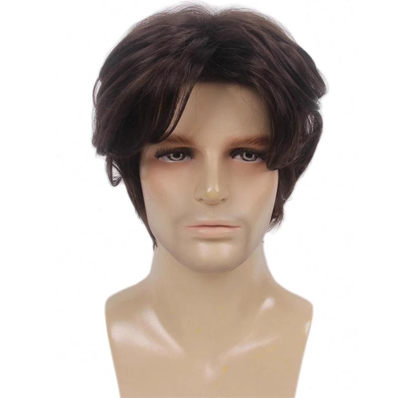 

Синтетические парики Мужские короткие парики для мужчин Парик с естественной прической и челкой Парик отца Подарки для дедушки