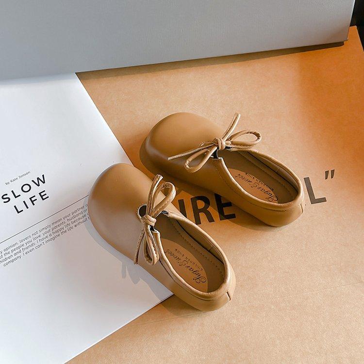Girls' foreign style small leather shoes 2025 spring new children's girls princess shoes baby bow Mary Jane single shoes