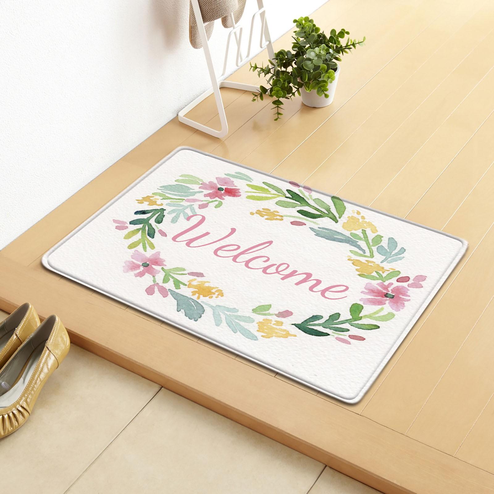 

Home Decorative Doormat Welcome Mat Non Slip And Washable Rubber Back Door Mat For Indoor Outdoor Floral Door Mat 40x60cm