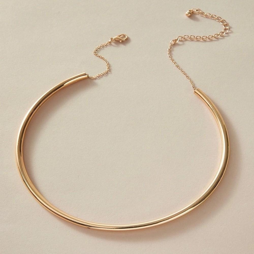 Anello Girocollo Rotondo Argentato Metallo Collana Rotonda Punk Choker Gioielli Regalo