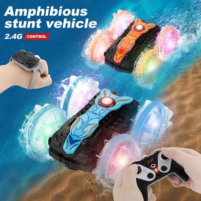 Double-sided Light Tire Amphibious Vehicle Stunt Remote Control Rolling Rotation Remote Control Stunt Amphibious Vehicle