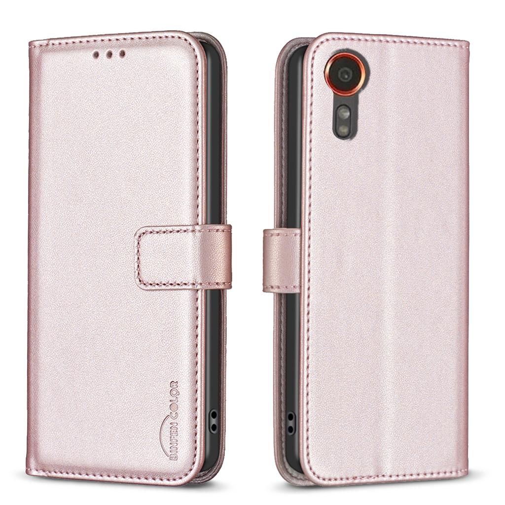 BINFEN COLOR BF17 Pre Samsung Galaxy Xcover7 Vyklápacie Kožené Puzdro Peňaženka Kryt na Telefón