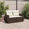 VidaXL Canapé de Jardin avec Coussins 2 Places, Siège avec Dossier, Meuble de Patio Arrière-cour Terrasse Extérieur, Marron 366211
