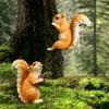 Voyyphixa Squirrel Tree Hugger Garden Statue Animal Garden Sculptures Climbing Squirrel Outdoor Yard Statues Tree Hanging Patio Lawn Yard Ornament