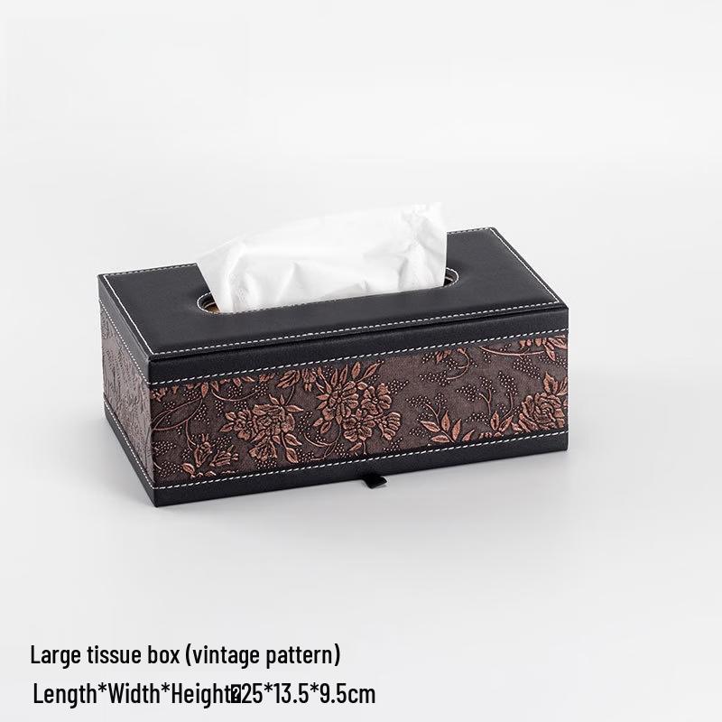 Qiaomeiren Retro Leather Tissue Box