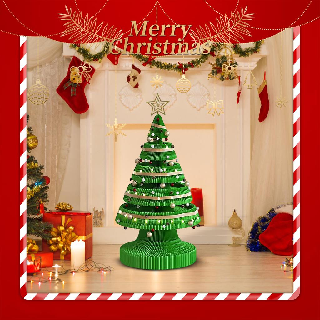 Paper Christmas Tree Decoration, Festive Creative Desktop, Living Room, Home Window
