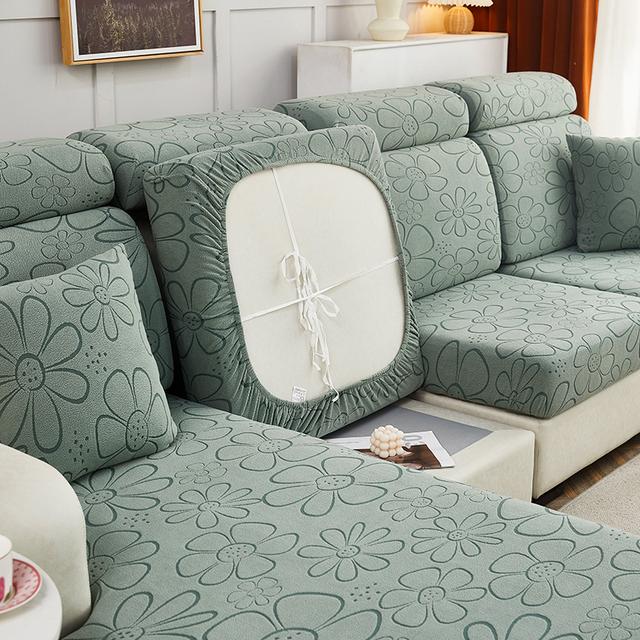 Plush Sofa Cover Sofa Cushion Pad Slipcover Seat Cover Elasticized Used For L Shape Chaselong Sofa Keep Warm Washable