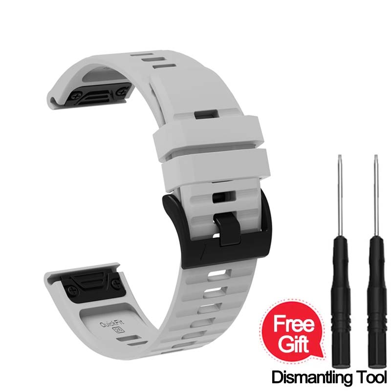

22мм 26мм Быстросъемный силиконовый ремешок для Garmin Fenix 8/7/7X/6/6X Pro/5/5X Plus Сменный ремешок для часов для Garmin EPIX/Enduro 3 22mm серый