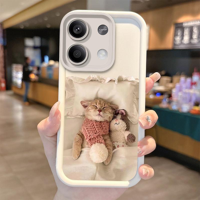 Funny Cute Cat Phone Case For Redmi Note 13 12 Pro Plus Note 13 12 11 10 9 Pro 14C 12C 10C 9C A3 A2 A1 Silicone Shockproof Cover