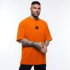 Muscleguys Herren Oversized Fitness O-Ausschnitt Kurzarm Locker Print T-Shirt Herren Fitnessstudio Bodybuilding T-Shirts Mesh Schnelltrocknend Streetwear Sport T-Shirt