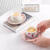 Retro Flower Souvenir Cup Birthday Gift Girls Practical Gift High-Value Coffee Cup Saucer High-End Gift Box