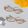 Bohemian Minimalist Alloy Hair Clips - Hollow Infinity Shape Frog Buckle Hairpins, Solid Color, Fashion Accessories for Women and Teens
