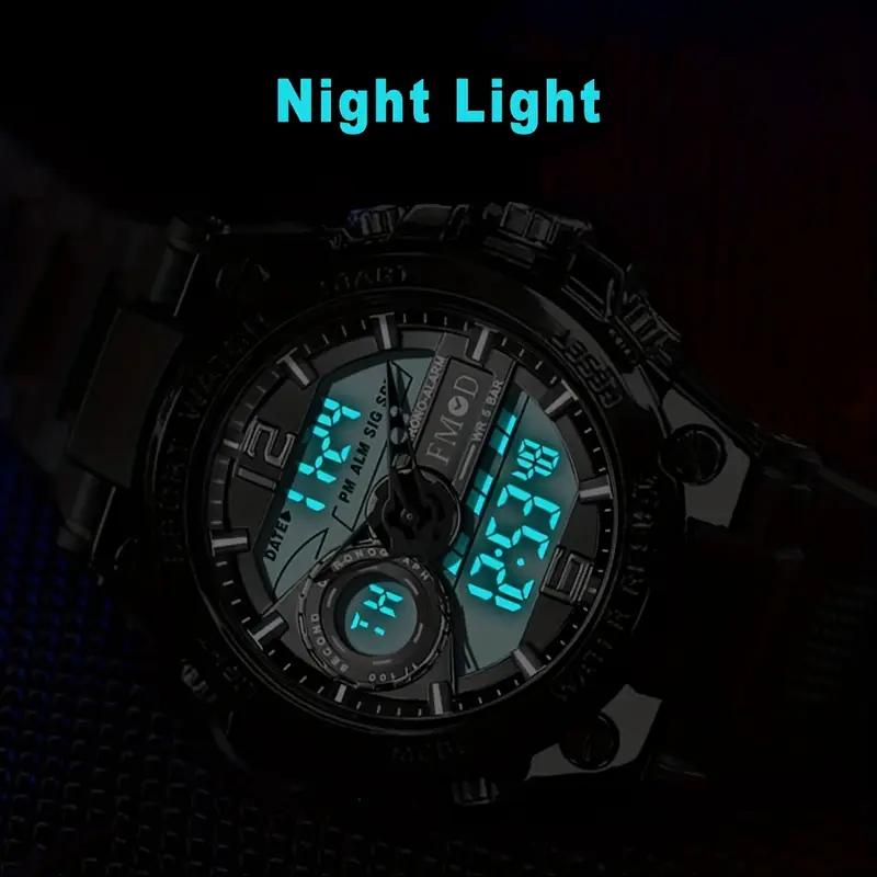 Reloj de Pulsera Militar Digital para Hombre de Acero LED Cuarzo Reloj Deportivo Hombre Relojes Grandes Hombre Relogios Masculino
